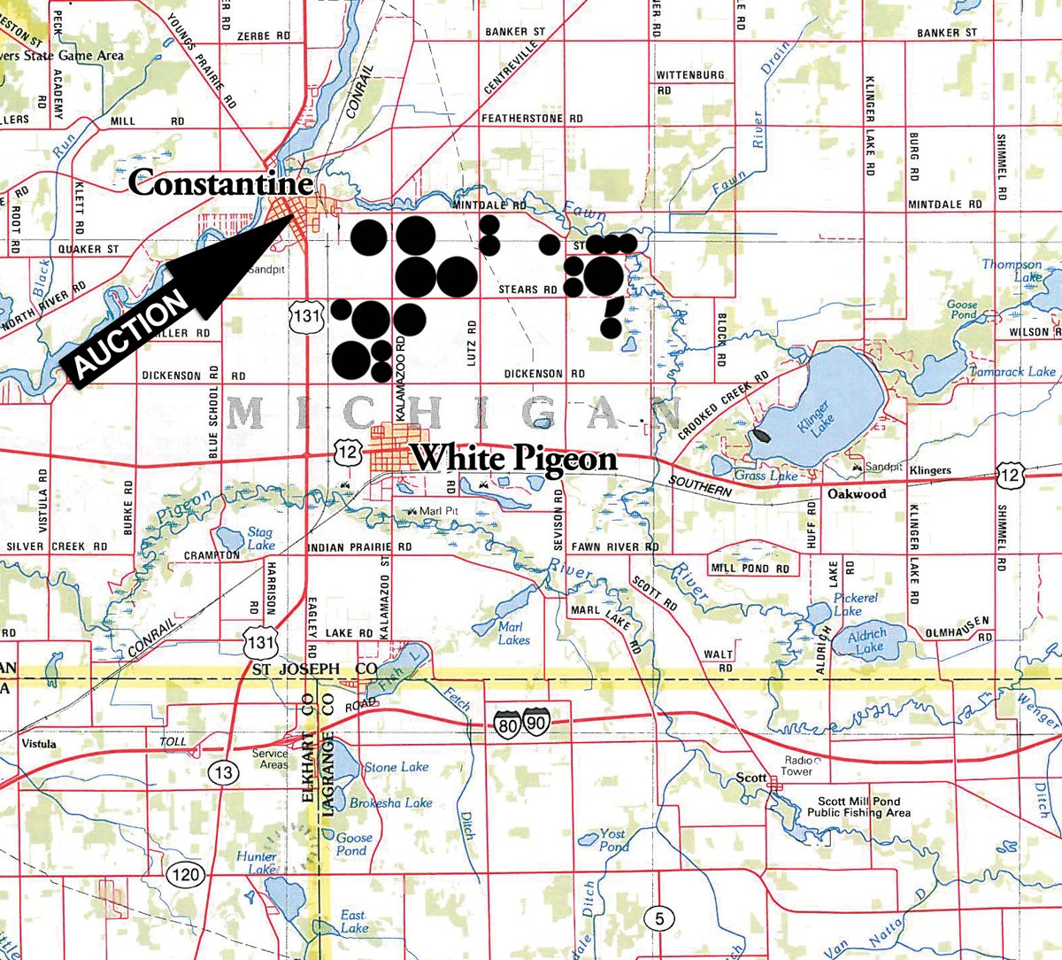 Area map - Irrigation Equipment Auction - 21 Individual Irrigation Pivots